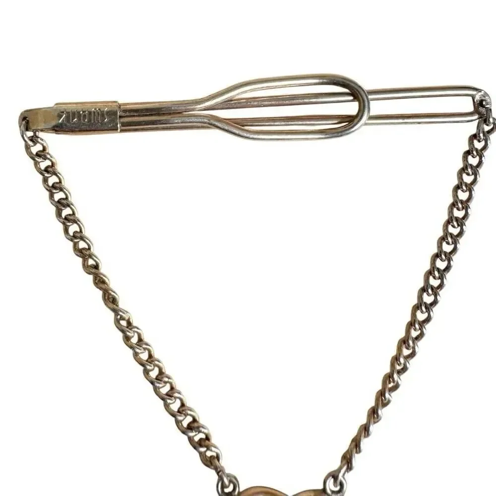 Swank Love-Knot Tie Chain w/ Red Cabochons – Gold-Tone